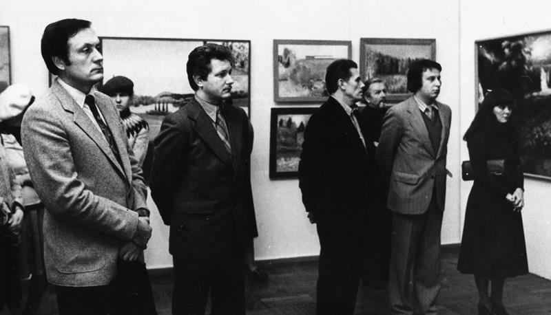 Jaan Kangilaski, Olev Subbi, Andres Tolts, Mare Vint näituse avamisel