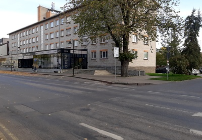 A new building built on Tallinn Street in Kingissepa (built in place of the former Baron von Sass house). rephoto