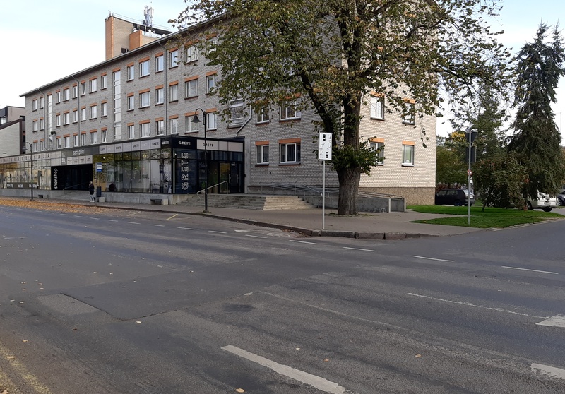 A new building built on Tallinn Street in Kingissepa (built in place of the former Baron von Sass house). rephoto