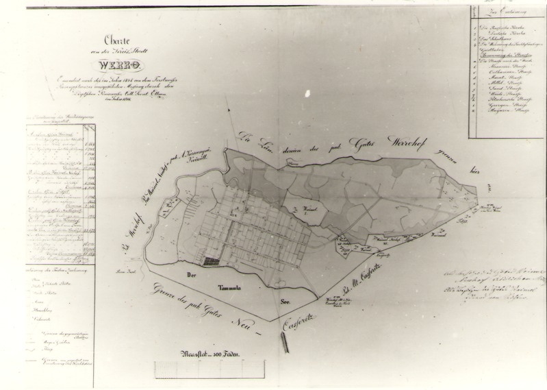 Negatiiv. Võru linna plaan 1866. - Ajapaik