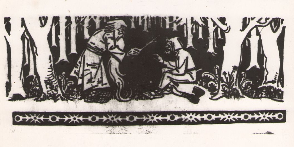 Foto. A. Viidalepa illustratsioon Fr. R. Kreutzwaldi muinasjutule HELDE PUURAIUJA.