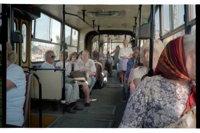 Passengers in Tallinn city bus