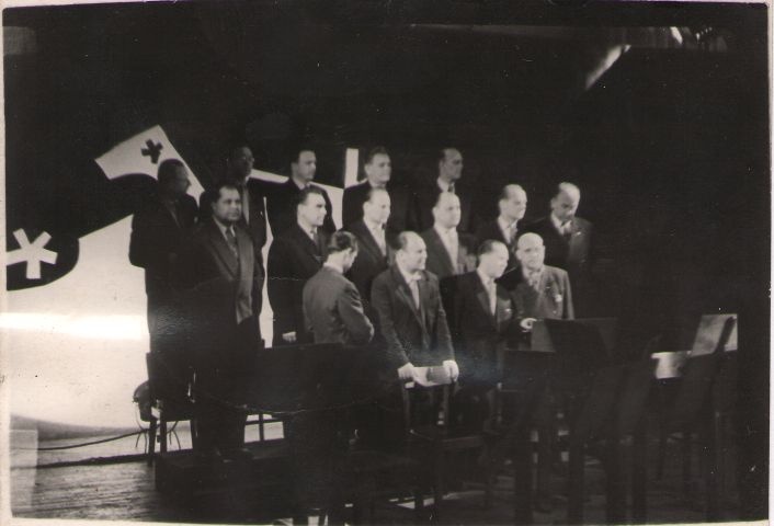 Foto. Riiklik Akadeemiline Meeskoor Kalevipoja 1. saates, 1961.