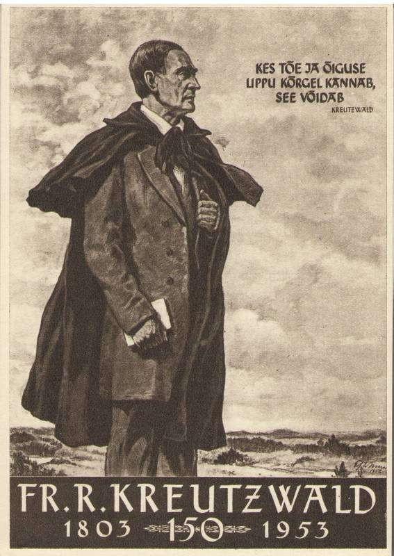 Postkaart. Fr. R. Kreutzwald (Eduard Einmanni maal).