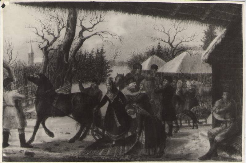 Foto. KIRIKUST KOJUJÕUDMINE (F. Schlateri ja T. Gehlhaari litograafia, 1840).