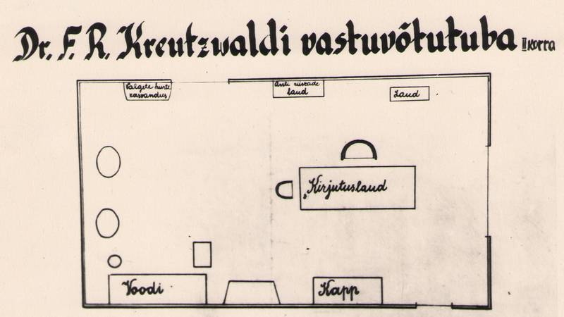 Foto. Fr. R. Kreutzwaldi vastuvõtutoa plaan.