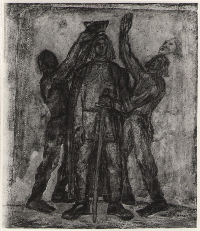 Foto. K. Raua söejoonis KUNINGAKS KROONIMINE (Fr. R. Kreutzwaldi KALEVIPOJA ainetel).