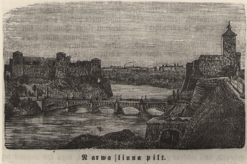 Foto. Fr. R. Kreutzwaldi toimetatud teos MÕNDA LOODUSEST JA TÄÄDUSEST..., 1876 (illustratsioon Narva linna pilt).