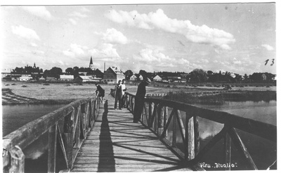 Foto.Vaade  Võru Itaalia  sillale  ja linnale 1930.aastad. Foto Joh.Mikk  duplicate photo