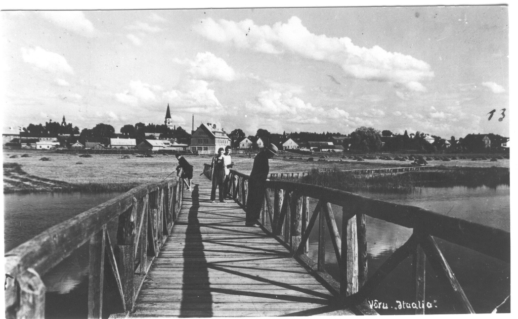 Foto.Vaade  Võru Itaalia  sillale  ja linnale 1930.aastad. Foto Joh.Mikk