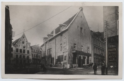 Tallinn, the old market, view from Viru Street, to see the stop of the horse railroad.  similar photo