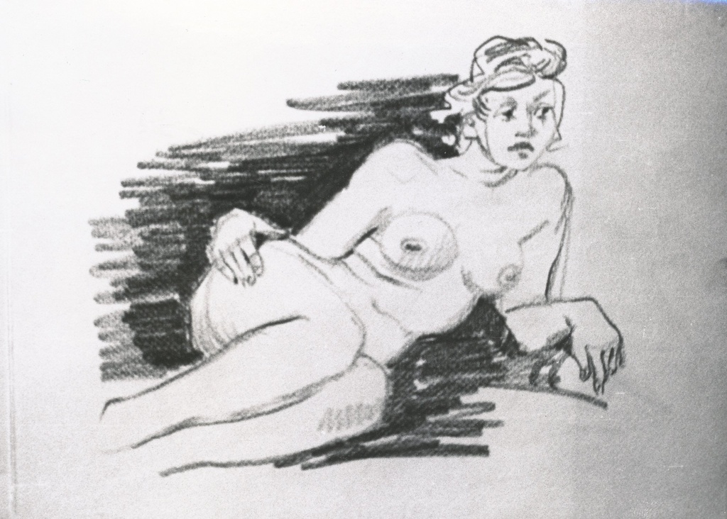 Foto. Kunstnik Esko Lepa töö "Lamav akt" 1960.aastad.