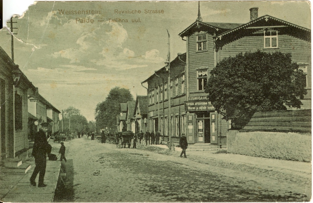 postkaart, Paide Tallinna tänav 20.saj. alguses