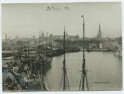 J.han, the port of Tallinn, behind the city's siluette.  duplicate photo
