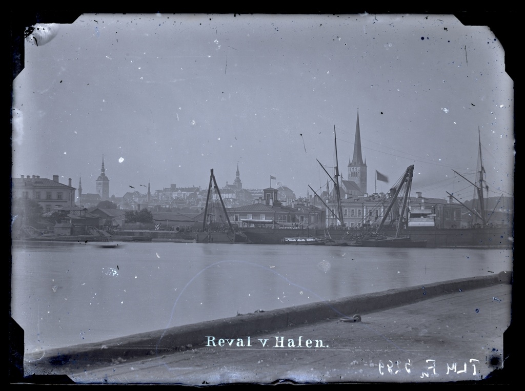 Tallinn harbour, behind Toompea.