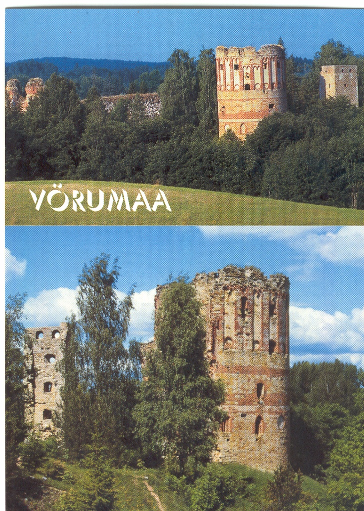 Fotopostkaart. Võrumaa.Vastseliina ordulossi varemed 1998.a.