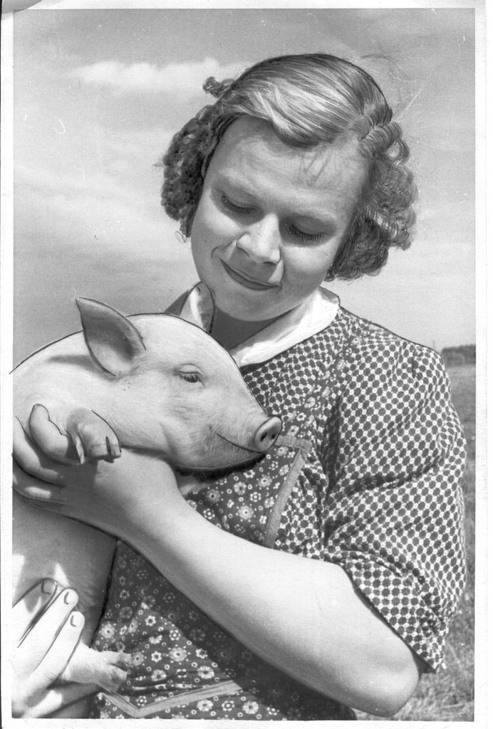 Foto. Põlva rajooni Mooste sovhoosi seatalitaja L. Keps 21.märtsil 1956