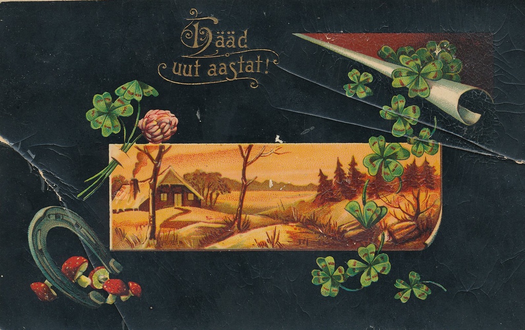 Postkaart. Hääd uut aastat. 1909.