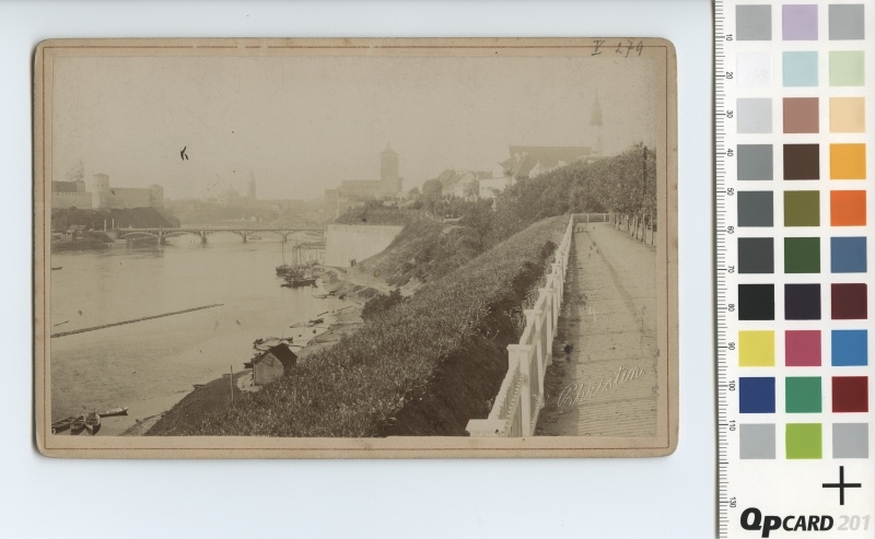 Narva River and bridge - view of the Dark Garden, in the middle of Narva Fortress.