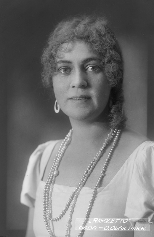 Foto, negatiiv, Olga Mikk-Krull, Gilda osas, G. Verdi, Rigoletto, Estonia, 1922
