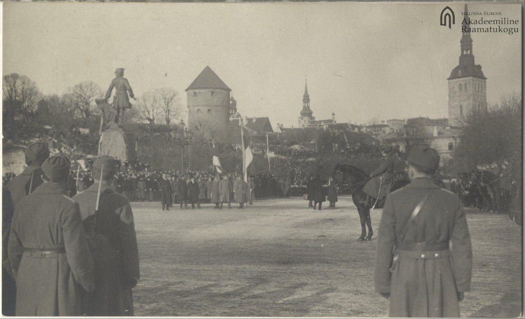 Tallinn. Paradise of the Anniversary of Estonian Independence 24.02.1920 in Tallinn Peetri Square.