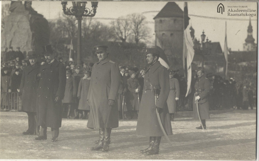 Tallinn. Paradise of the Anniversary of Estonian Independence 24.02.1920 in Tallinn Peetri Square.