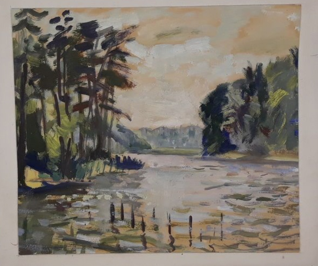 "Lüllemäe Pikkjärv 1964",Lembit Saarts, õli.