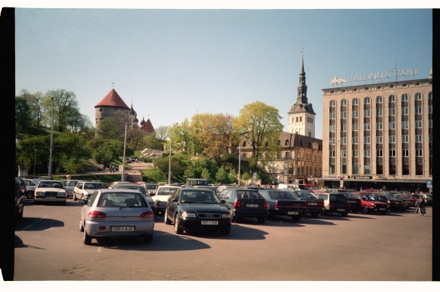 View from the Freedom Square towards the mountain of the Harjugate in Tallinn