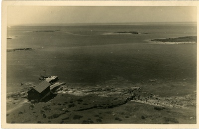 Vaade Vilsandi tuletornist, all vasakul päästejaama kuur  similar photo