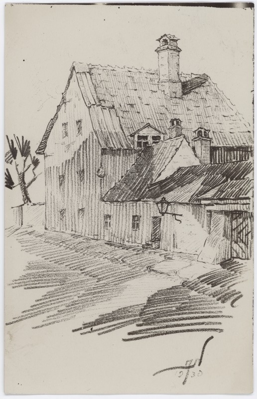 Aleksander Normaku joonistus "Narva motiiv"