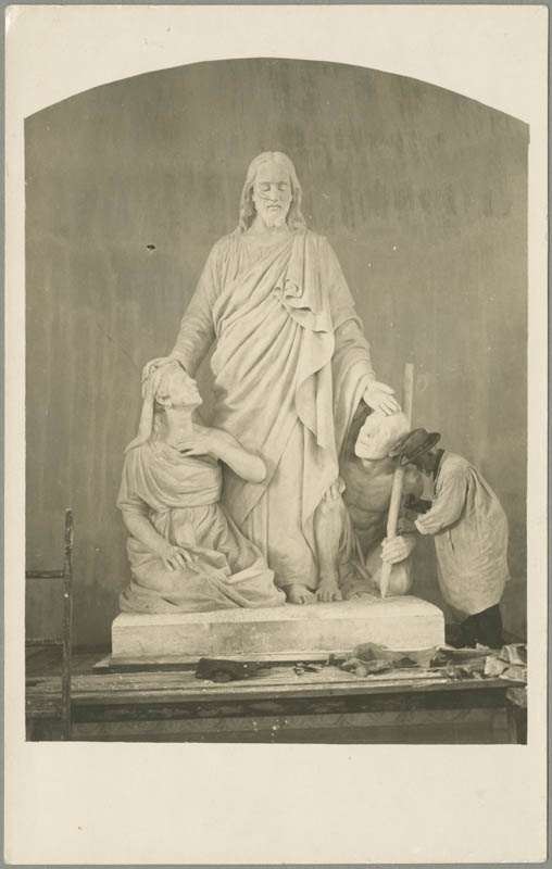 Amandus Adamson oma teosega "Kristus, pime ja Maarja Magdaleena"