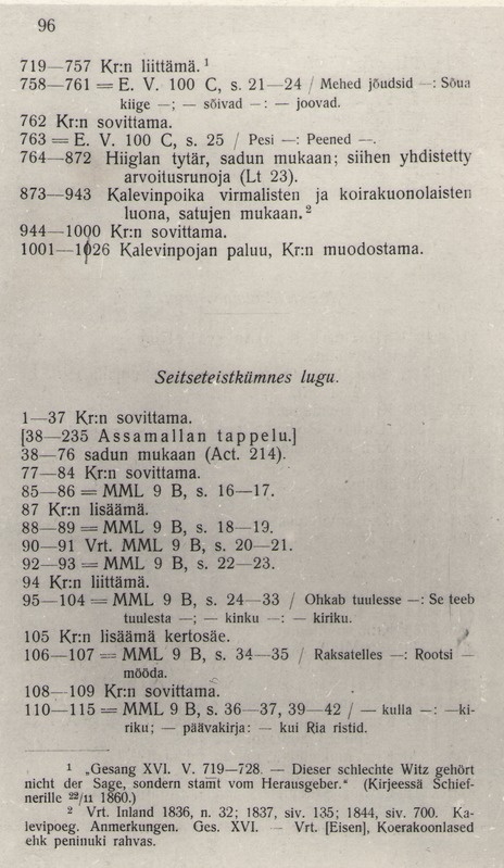 Foto. U. Karttuneni KALEVIPOEGIN KOKOONPANO, Helsingissä 1905 (lk 96).