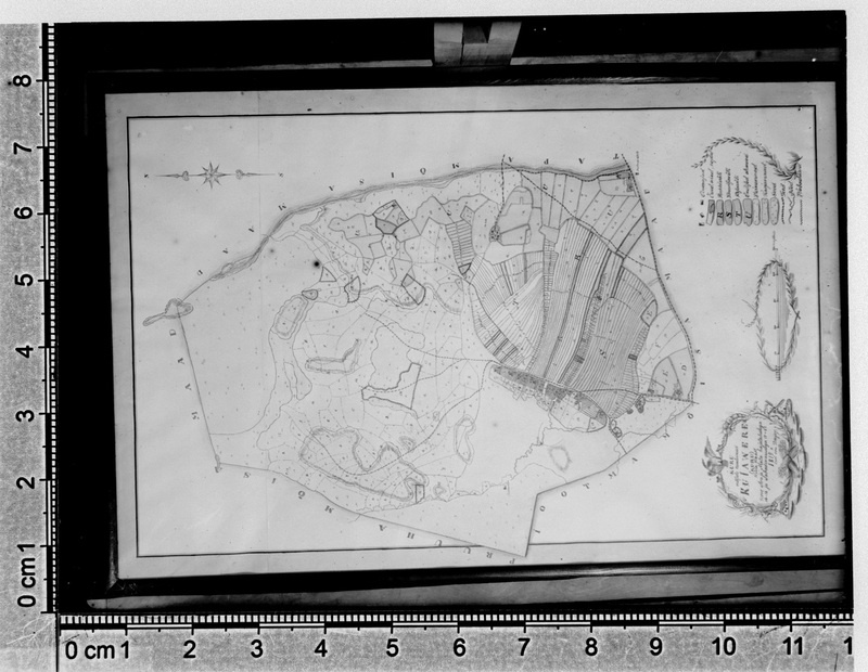 ERMi etnograafilise osakonna näitus "Eesti talupoja eluolu XIX sajandil": Kuru mõisale kuulunud Kuravere (Kuru) küla kaart