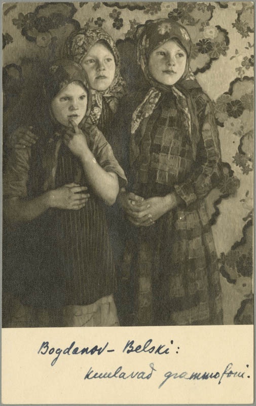 Fotorepro Nikolai Bogdanov-Belski teosest "Kuulavad grammofoni"