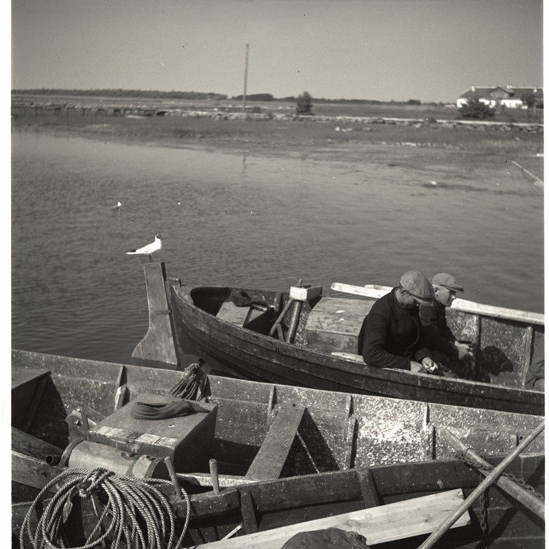 Saaremaa, kalurid paatides.