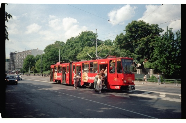 Tram on Pärnu Road in Tallinn