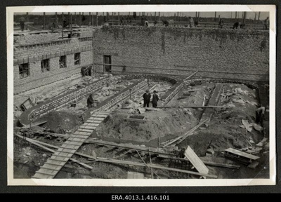 Kehra Tselluloosi tehase hoone nr. 11 basseinide alusmüüri ehitamine  duplicate photo