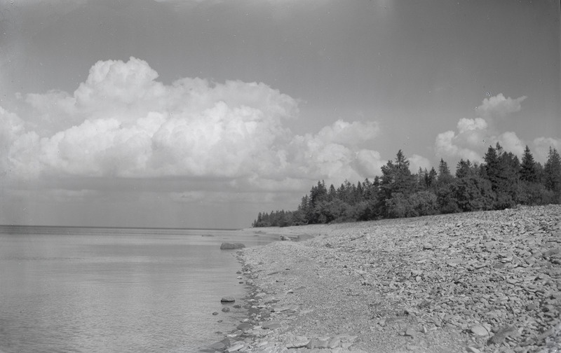 Sillamäe merevaade: kivirand, vasakul - meri, paremal - mets