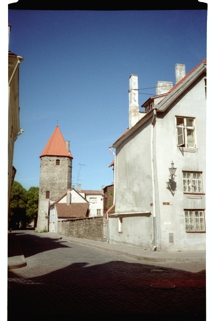 Wide and Suurtüki street corner in the Old Town of Tallinn