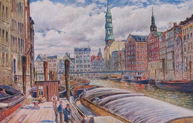 Hamburg. Katariinakirik ja vanim sild (Reimersbrücke)