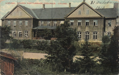 Liiwimaa : Wändra Kurttummate School House = Livland  duplicate photo