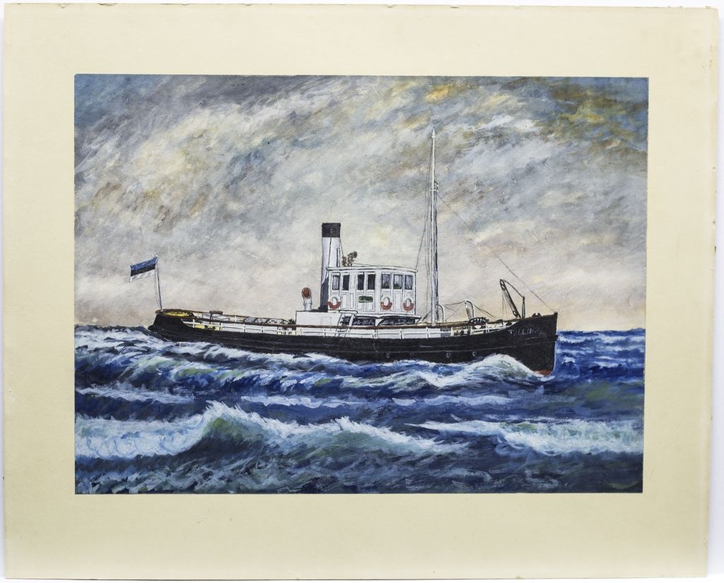 akvarell, "Aurulaev Tallinn"