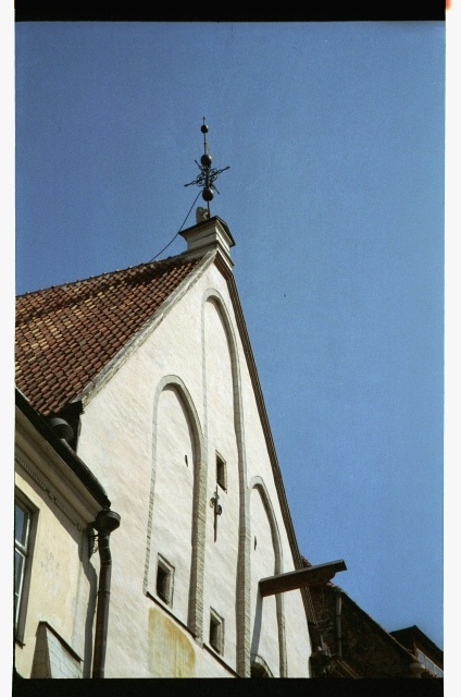 Façade of the building located on the neck of Old Market in Tallinn