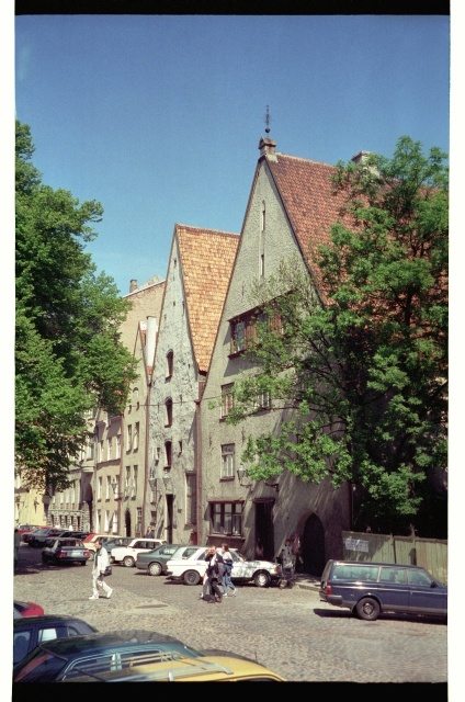 View of the building complex in Tallinn Old Trīs Venda Laial Street