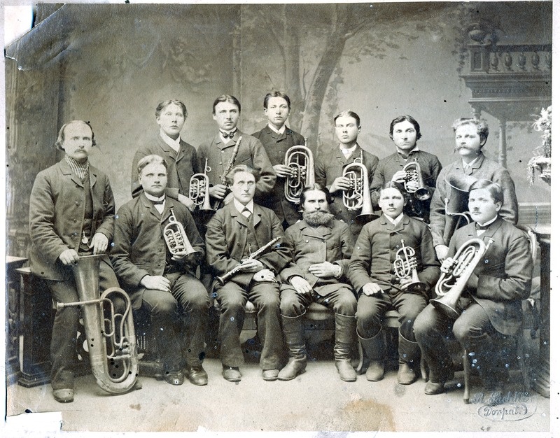 Foto. Arvatavasti 1894. a  V üldlaulupidu Tartus, Luunja orkester.