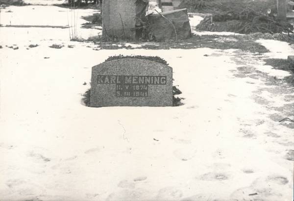 Tartu linnavaade. Karl Menningu haud Raadi kalmistul. 1970ndatel.