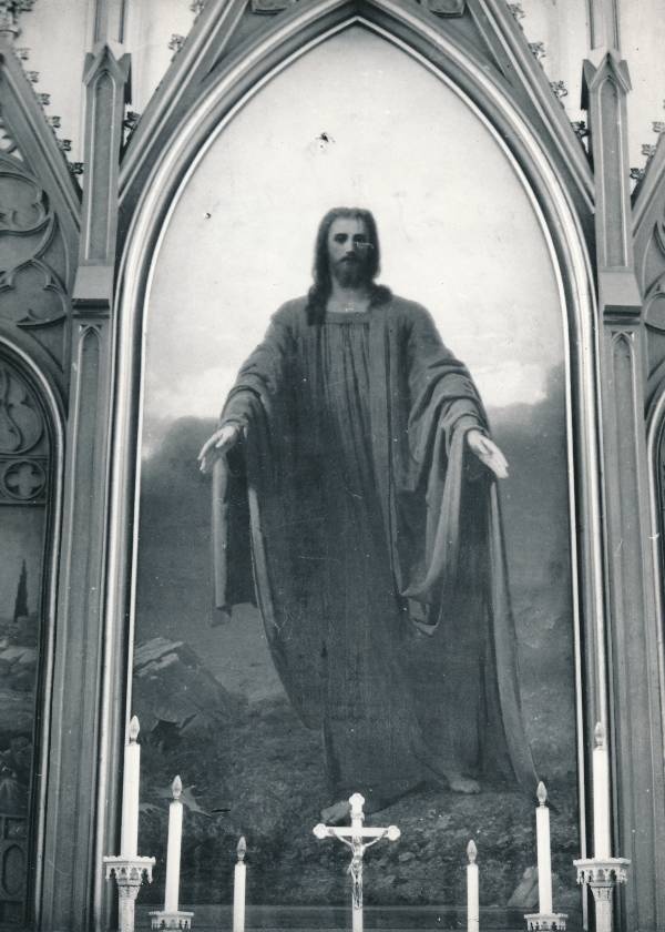 Tartu kirikutes leiduvad kultusesemed. Altari maal Peetri kirikus, Narva mnt 104. 1976.a.