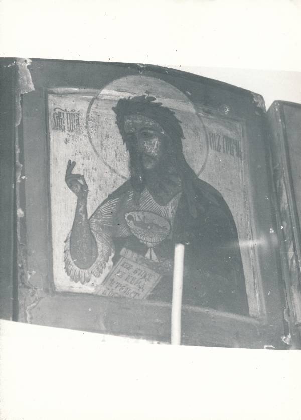Tartu kirikutes leiduvad kultusesemed. Ikoon vanausuliste palvemajas, Põik tn 10. 1976.a.