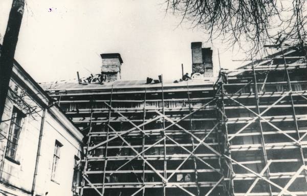 Tartu Ülikool. Peahoone põlengujärgsed taastamistööd. 1965.a.