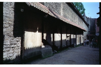 Stone plates on the wall of the building during the course of Katariina in the Old Town of Tallinn  similar photo